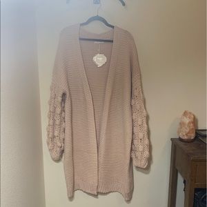 NWT Cardigan Drop Shoulder Bubble Sleeve Pink 3x